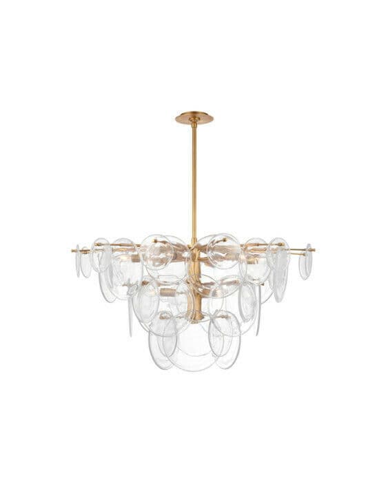Loire Chandelier Gild/Clear Glass L