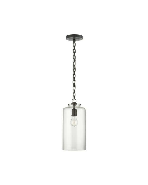 Katie Cylinder Pendant Bronze/Clear Glass