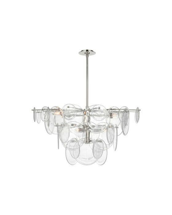 Loire Chandelier Polished Nickel/Clear Glass L