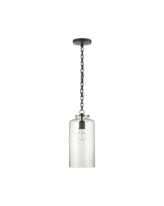 Katie Cylinder Pendant Bronze/Seeded Glass