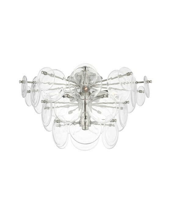 Loire Tiered Flush Mount Polished Nickel/Clear Glass L
