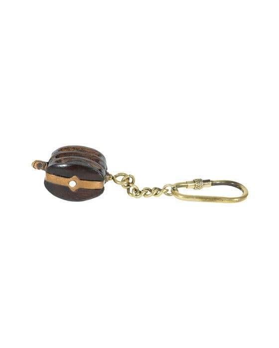 Triple Block Keychain Brown