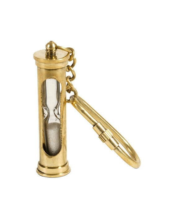 Hourglass Keychain Brass