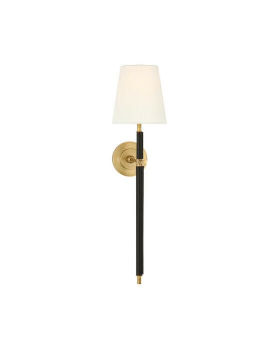Bryant Large Wrapped Tail Sconce Antique Brass/Chocolate Leather