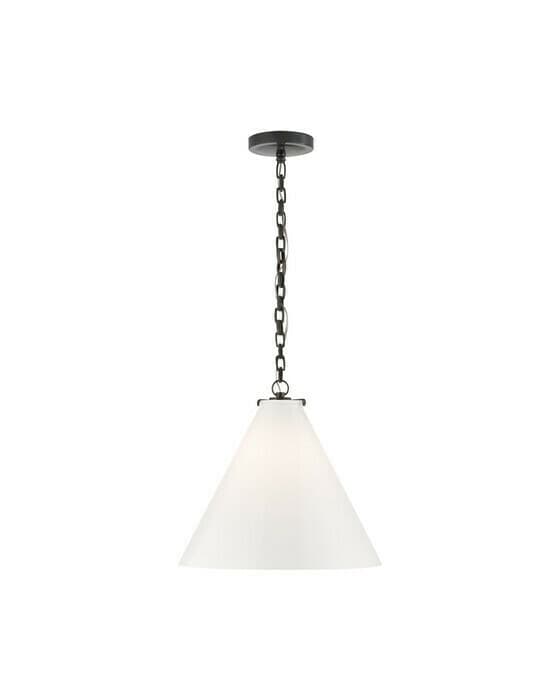 Katie Conical Pendant Bronze/White