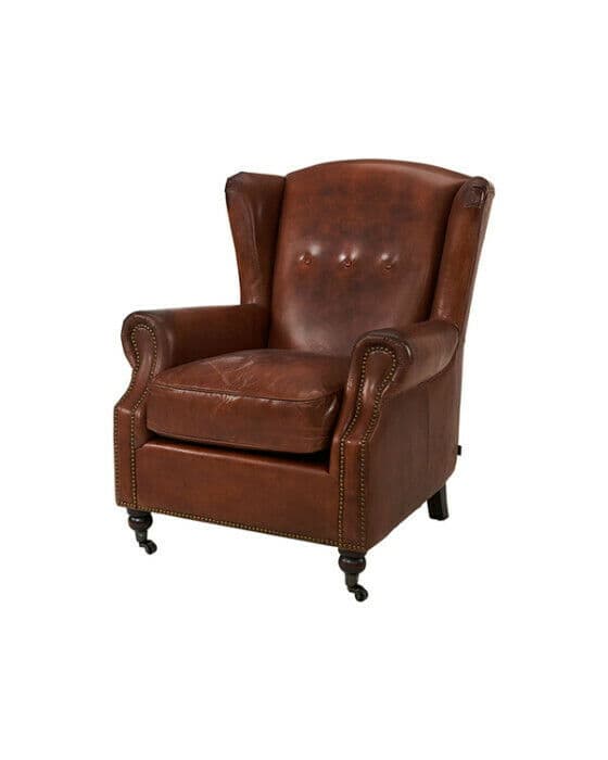 Goslar skinnlenestol vintage brandy