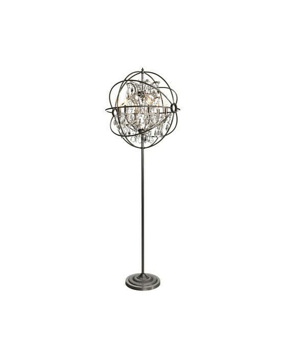 Roma gulvlampe natural iron/kristall