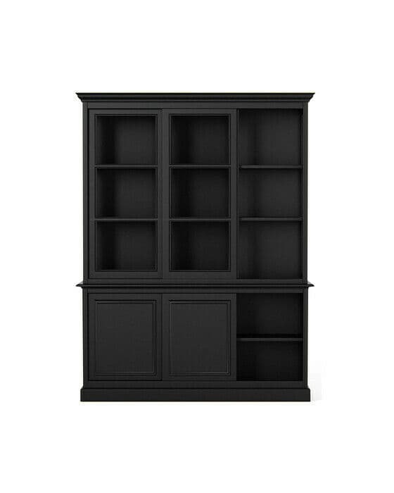 Assonet vitrineskap, modern black