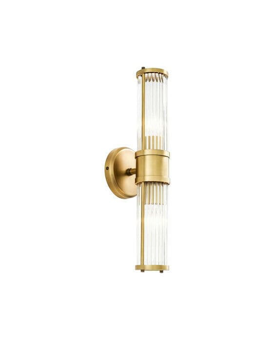 Claridges vegglampe messing dobbel