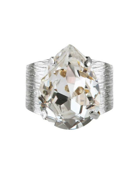 Classic Drop ring crystal rhodium