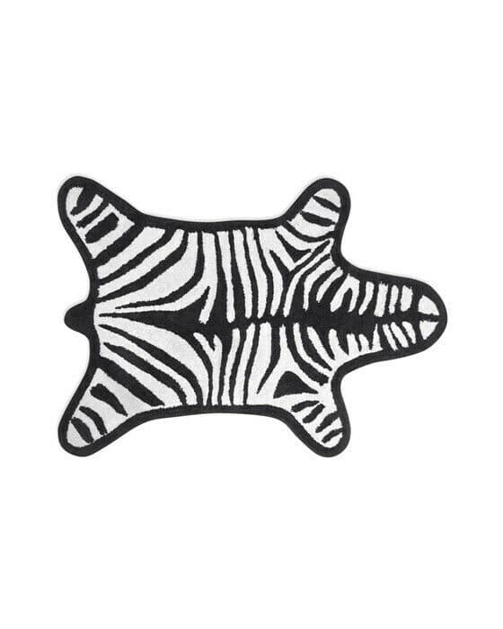 Zebra baderomsmatte svart/hvit