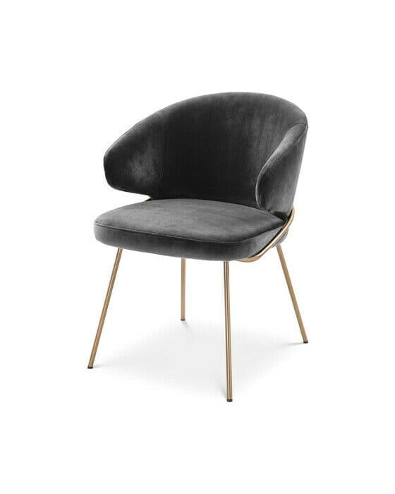 Kinley spisestol savona dark grey velvet