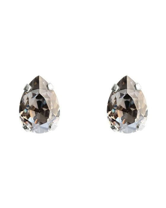 Petite Drop Stud øredobber black diamond rhodium