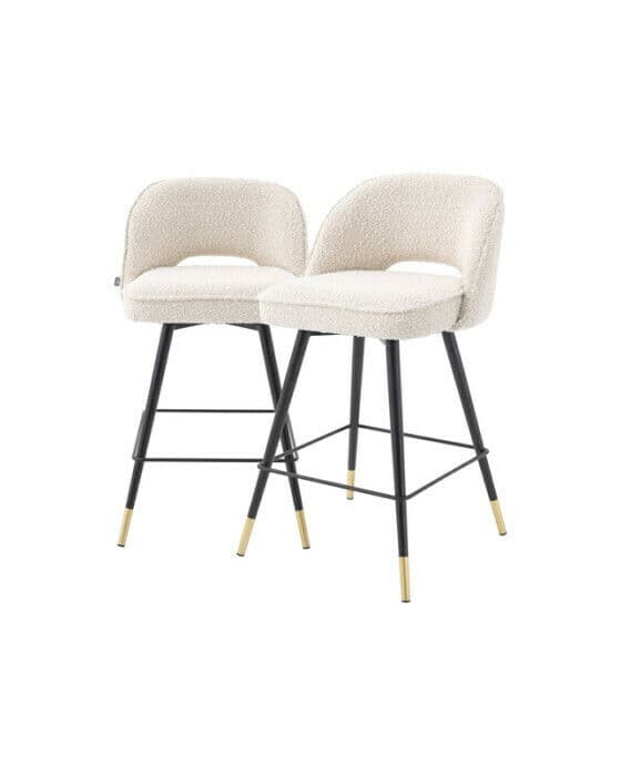 Cliff barstoler bouclé creme 2 stk