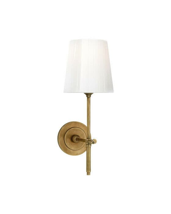 Bryant vegglampe antikk messing/hvit