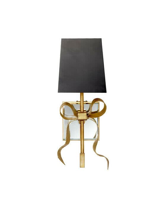 Ellery Small Gros-GraBow Sconce Soft Brass/Matte Black Shade