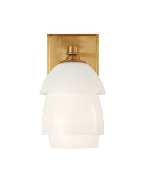 Whitman Sconce Antique Brass/White Small