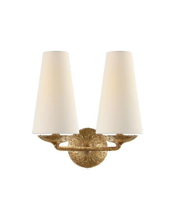 Fontaine Double Sconce Gilded Plaster