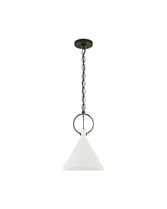 Limoges Medium Pendant Natural Rust/White Shade