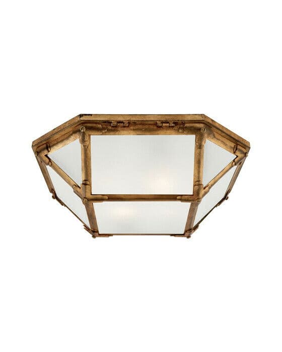 Morris Flush Mount Gilded Iron/Frosted Glass
