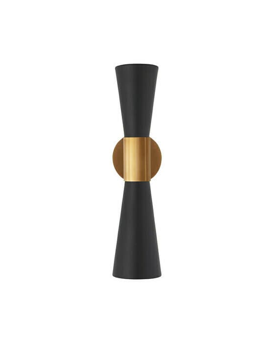 Clarkson Narrow Sconce Antique Brass and Black Medium