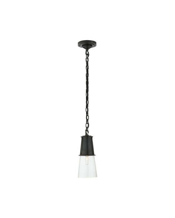 Robinson Pendant Bronze/Clear Glass S