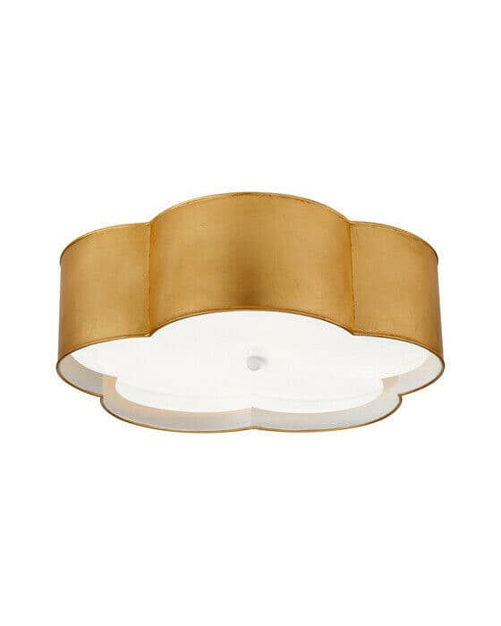 Bryce Flower Flush Mount Gild and White Large