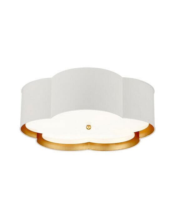 Bryce Flower Flush Mount White and Gild Large