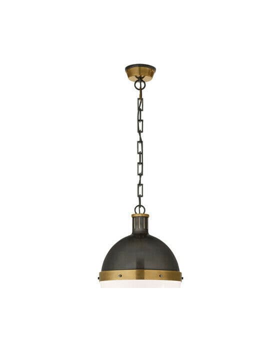 Large Hicks Pendant Antique Brass/black