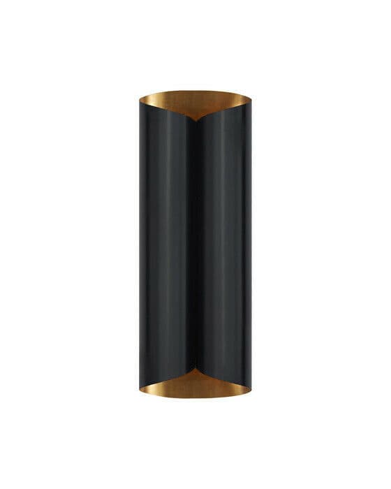 Selfoss Sconce Black and Antique Brass Large