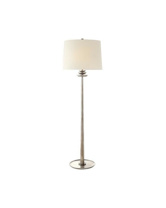 Beaumont Floor Lamp Burnished Silver Leaf