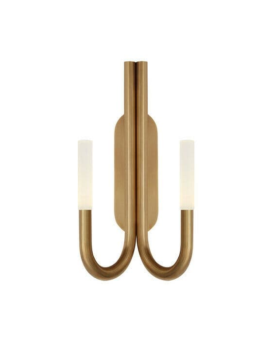 Rousseau Double Wall Sconce Antique-Burnished Brass