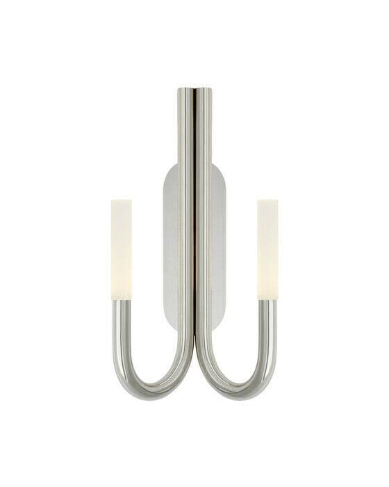 Rousseau Double Wall Sconce Polished Nickel