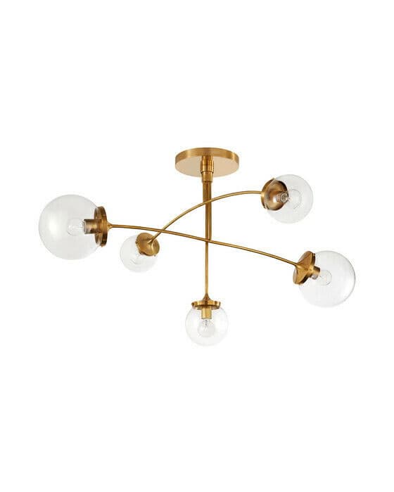 Prescott Medium Mobile Chandelier Soft Brass/Clear Glass