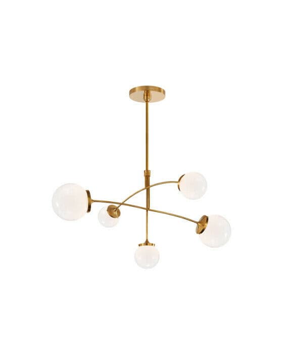 Prescott Mobile Chandelier Soft Brass/White Medium