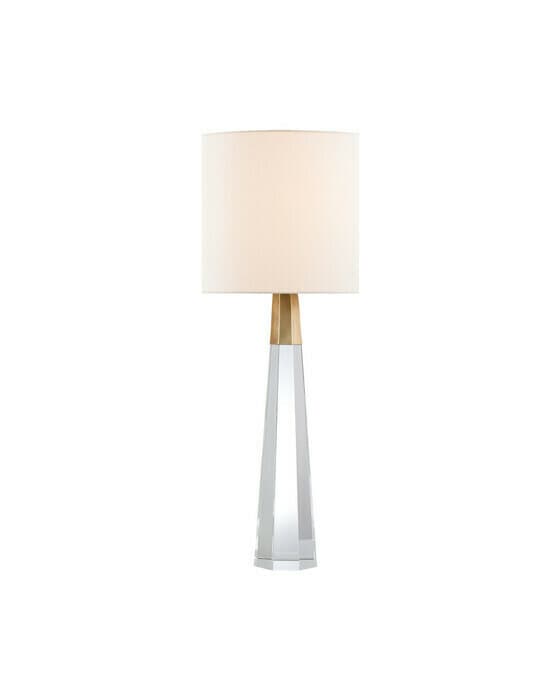 Olsen Table Lamp Crystal and Antique Brass
