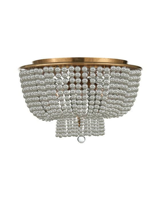 Jacqueline Flush Mount Antique Brass/Clear Glass