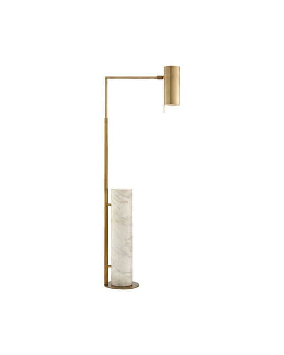 Alma Floor Lamp Antique Brass/White