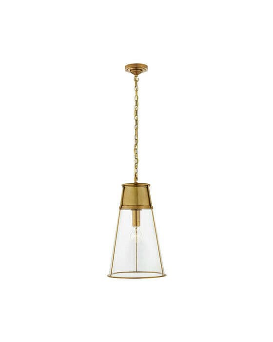 Robinson Large Pendant Antique Brass/Clear Glass