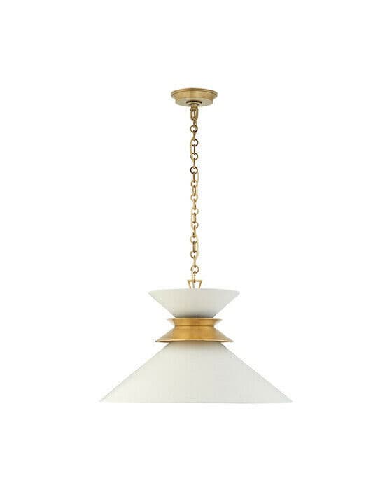 Alborg Large Stacked Pendant Antique- Burnished Brass/White Shade