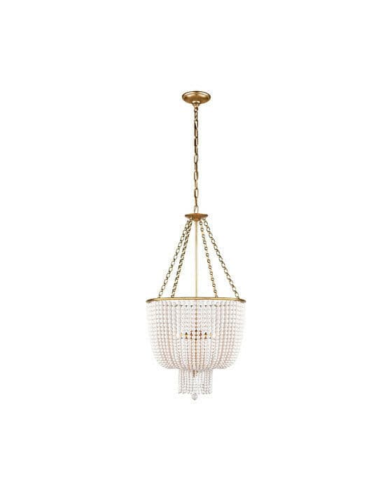 Jacqueline Chandelier Antique Brass/White Acrylic
