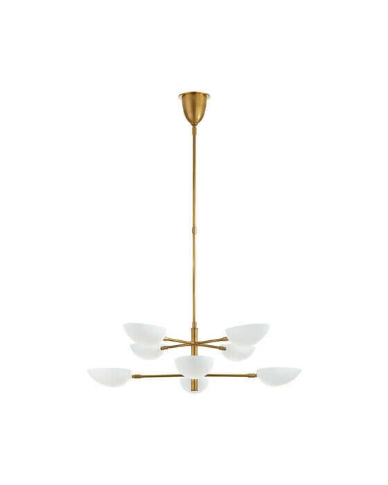Graphic Large Two-Tier Chandelier Antique Brass