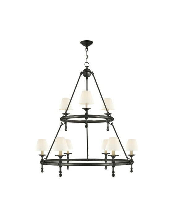 Classic Two-Tier Ring Chandelier Bronze