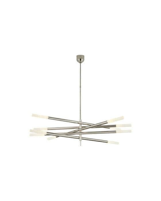 Rousseau Grande Ten Light Articulating Chandelier Polished Nickel