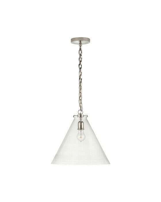 Katie Conical Pendant Polished Nickel/Clear
