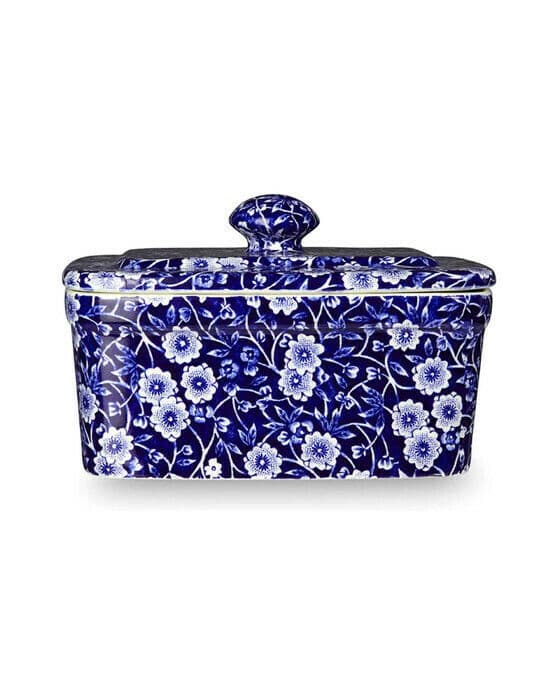 Blue Calico Butter Dish Blue/White