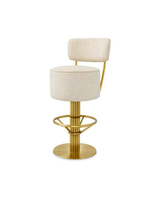 Carleton barstol med rygg camari cream
