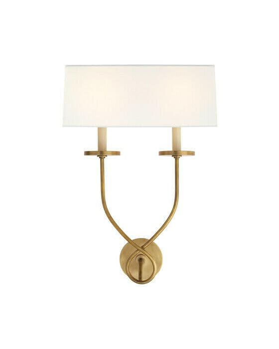 Symmetric Twist Double Sconce Antique Brass