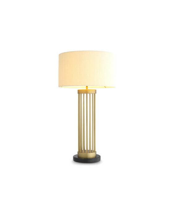 Condo bordlampe antikk messing/hvit