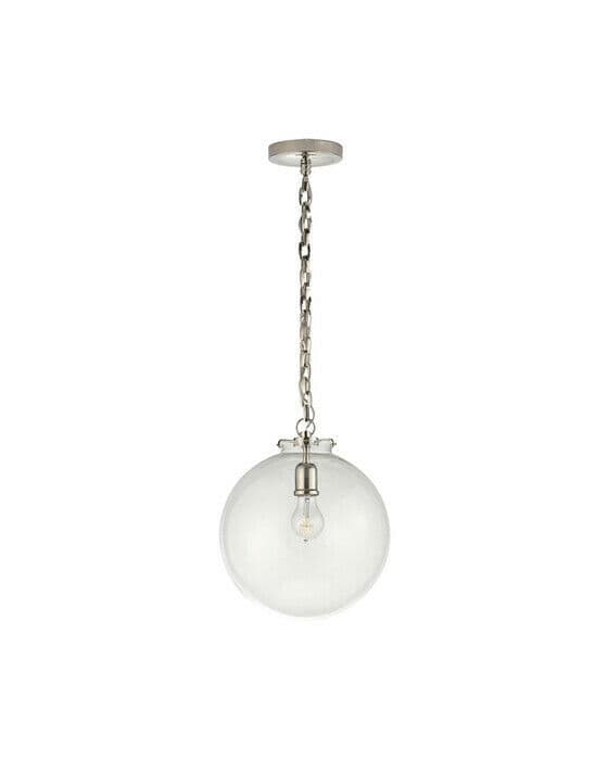 Katie Globe Pendant Polished Nickel/Clear